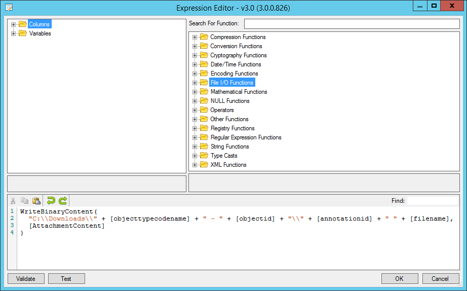 Using WriteBinaryContent Function in SSIS Productivity Pack to Extract CRM Attachments