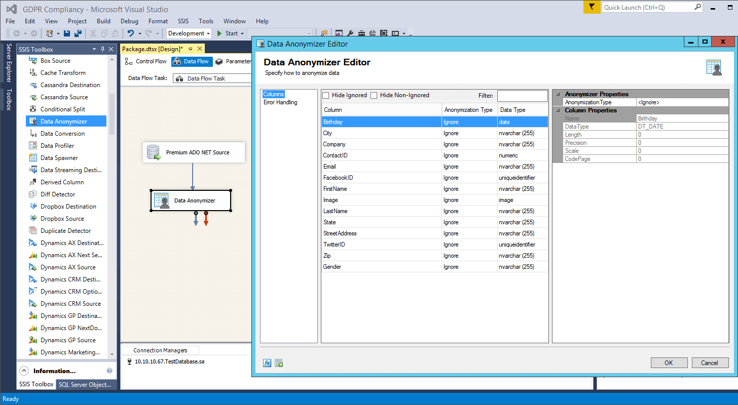 SSIS Data Anonymizer