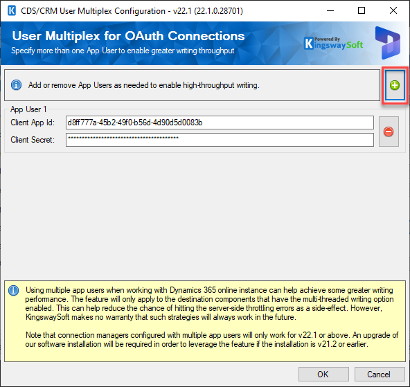 CDS CRM User Multiplexing Configuration