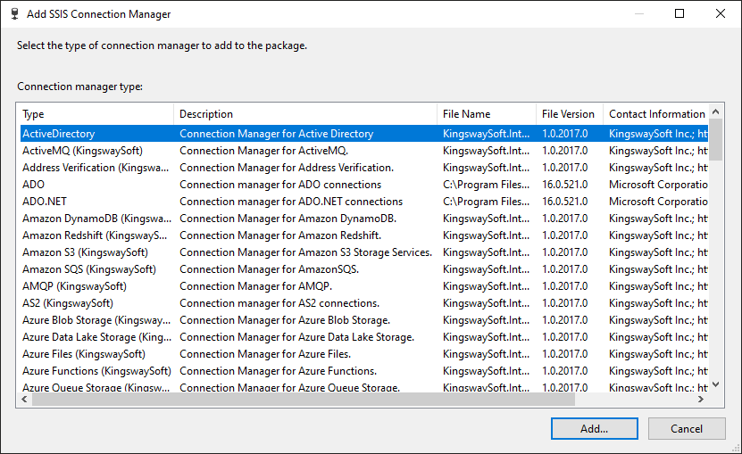 Add Active Directory Connection