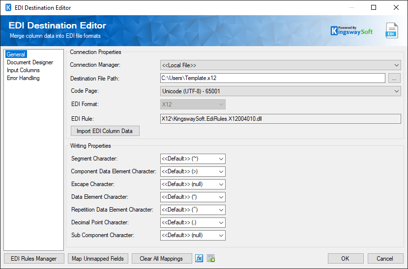 SSIS EDI Destination Component