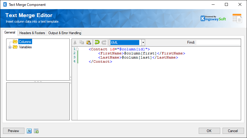 SSIS Text Merge Component
