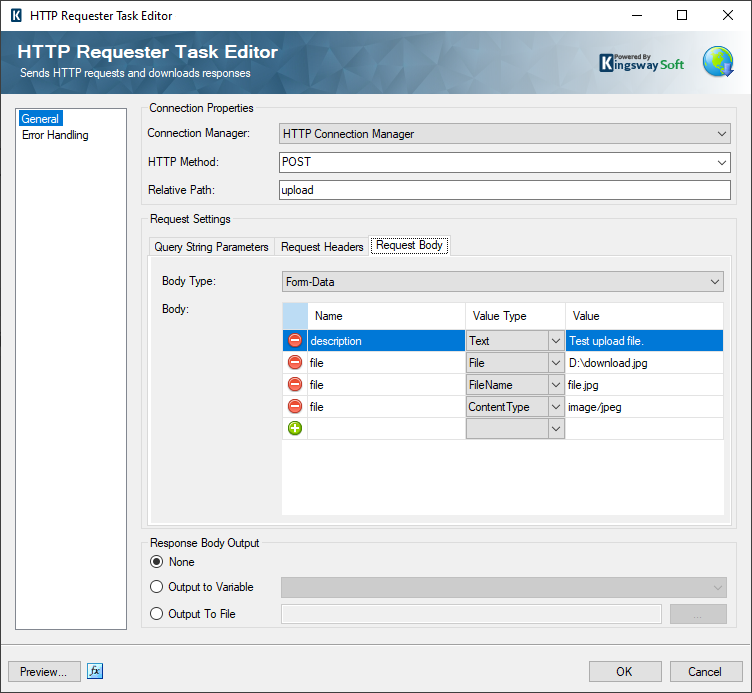 Image 001 - HTTP Requester Task Configuration