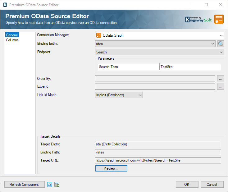 Image 010 - OData Source Search SharePoint Sites