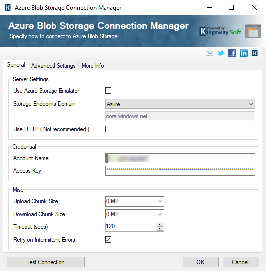 Azure Blob Storage Connection Manager