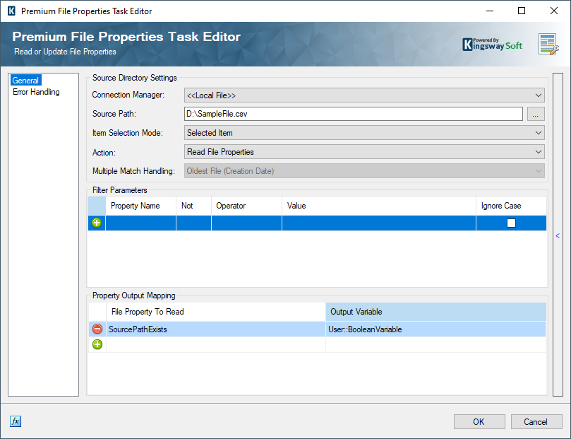 Image 001 - Premium File Properties Task - Source Path Exists