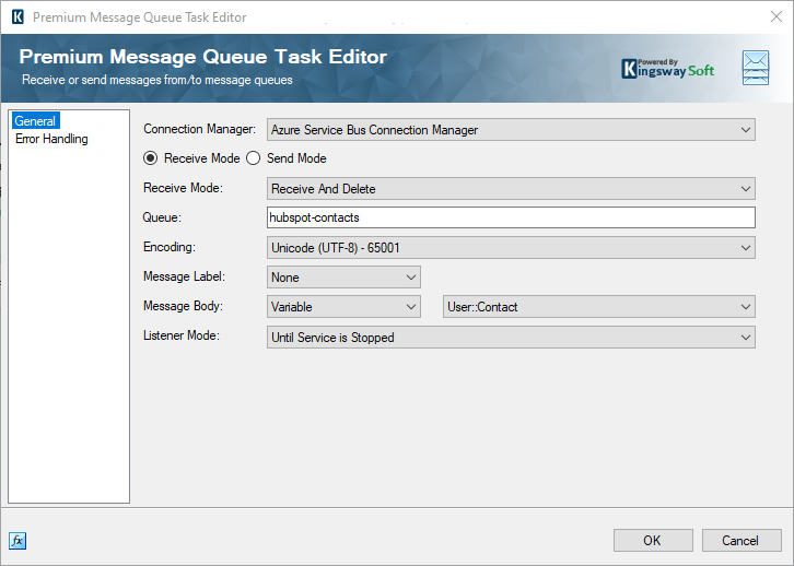Premium Message Queue Task Setting