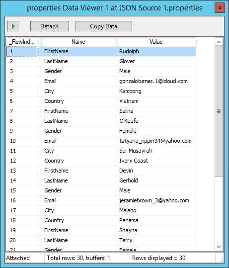 Extracing Key/Value JSON Data in SSIS