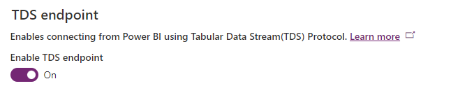 Enable TDS Endpoint in Power Platform Admin center