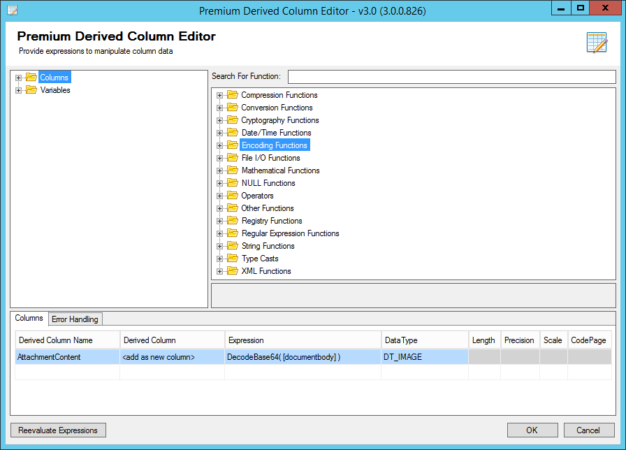Decode CRM Attachment DocumentBody Field (using SSIS Productivity Pack - Premium Derived Column component)