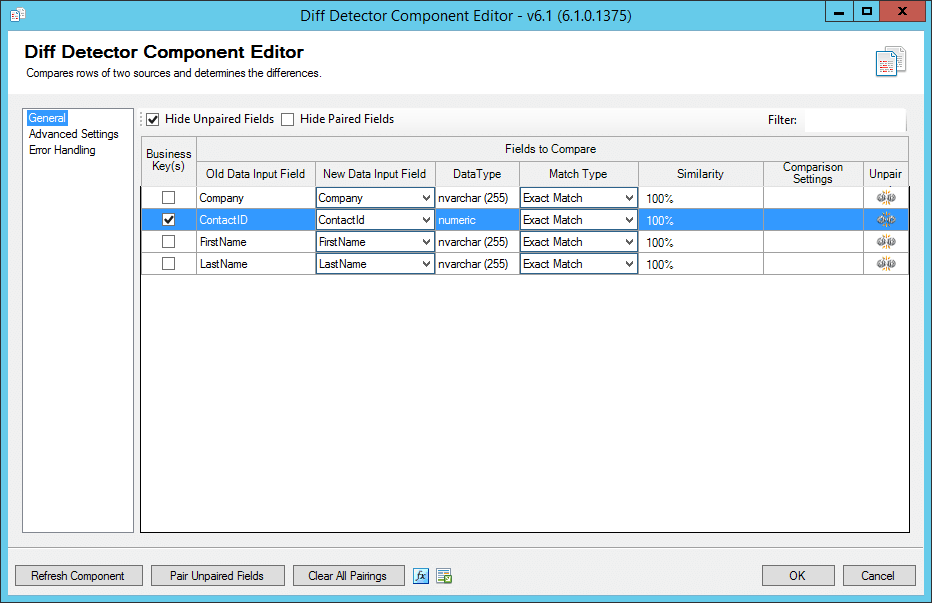 ssis incremental load diff detector