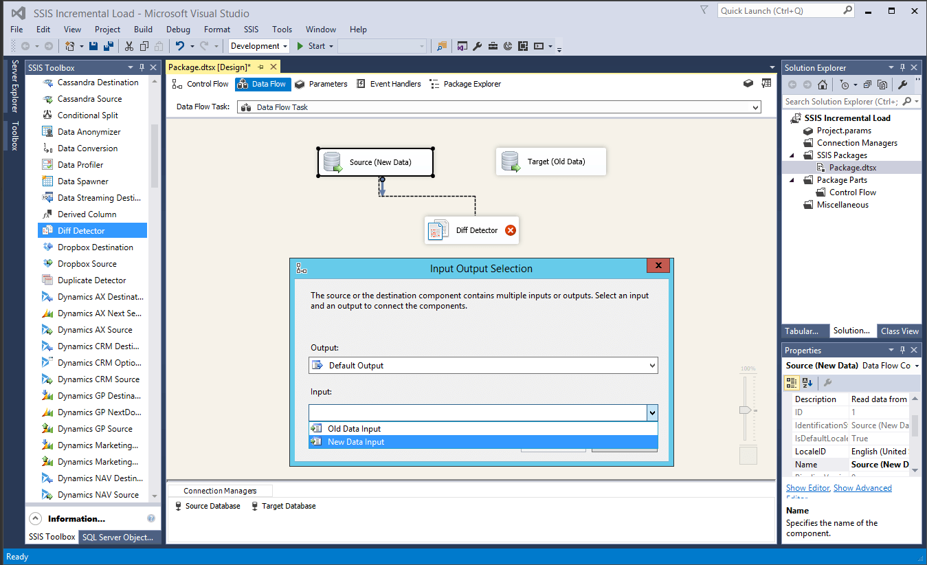 ssis incremental load select new data input