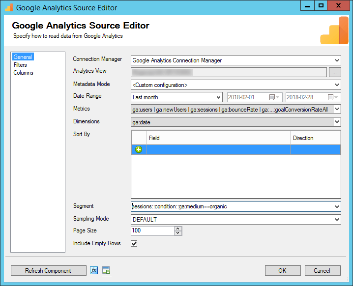 Google Analytics SSIS Source