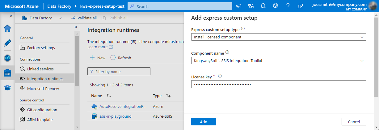 Running SSIS Integration Toolkit on the Cloud