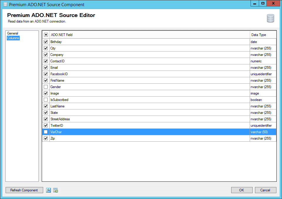 Retrieve data to anonymize ssis