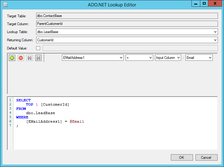 ssis lookup conditions