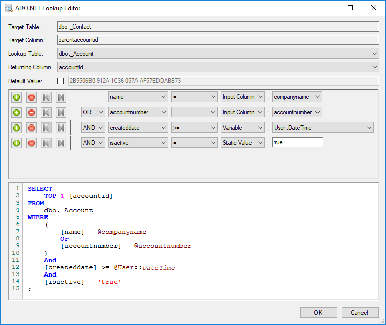 ssis multiple lookup conditions