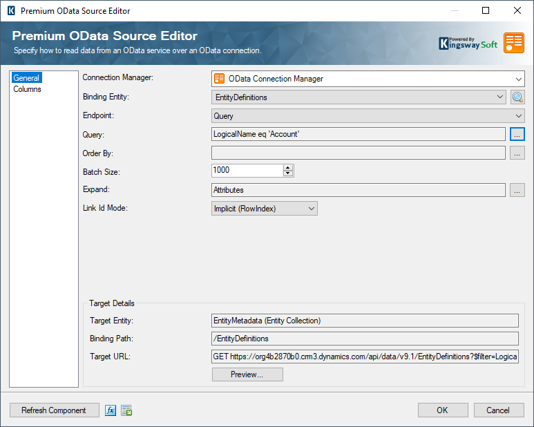 Extracting CRM Entity Metadata using Premium OData Components