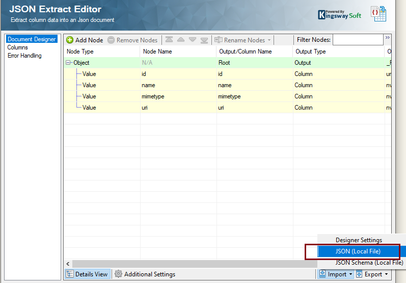 Split and Parse Through JSON Structures using KingswaySoft