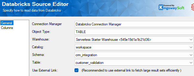 Interface of a Databricks source editor showing various data tables and editing options for managing database content