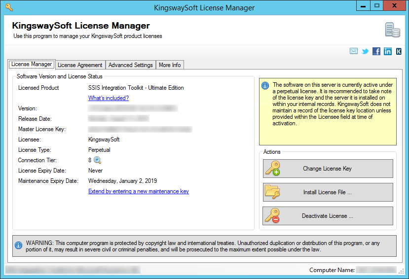 KingswaySoft License Manager