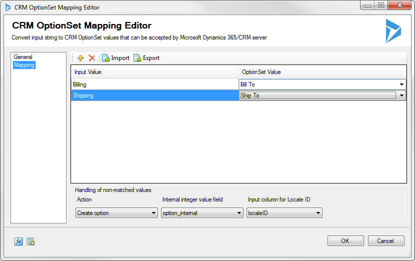 CRM OptionSet Mapping Editor