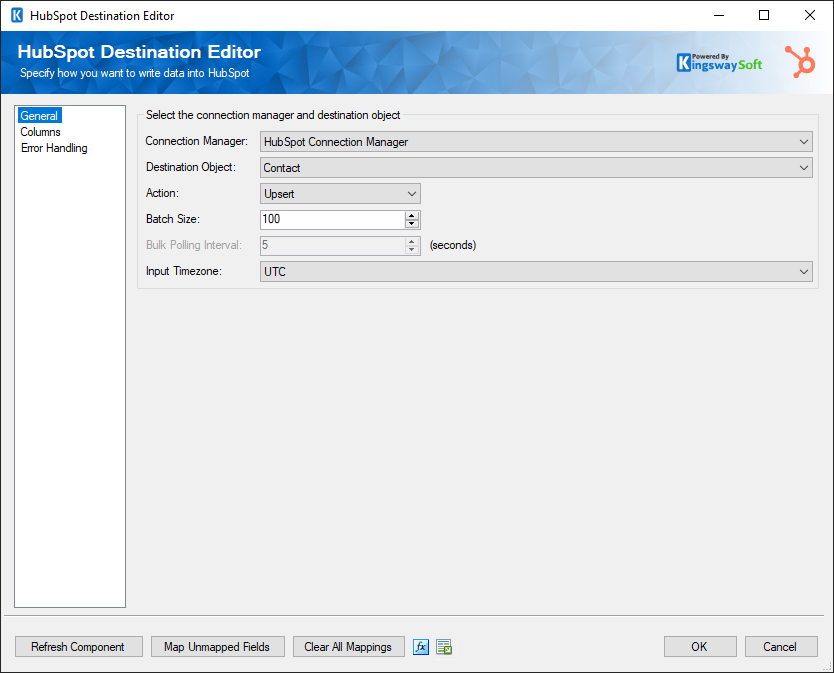 HubSpot Destination Editor