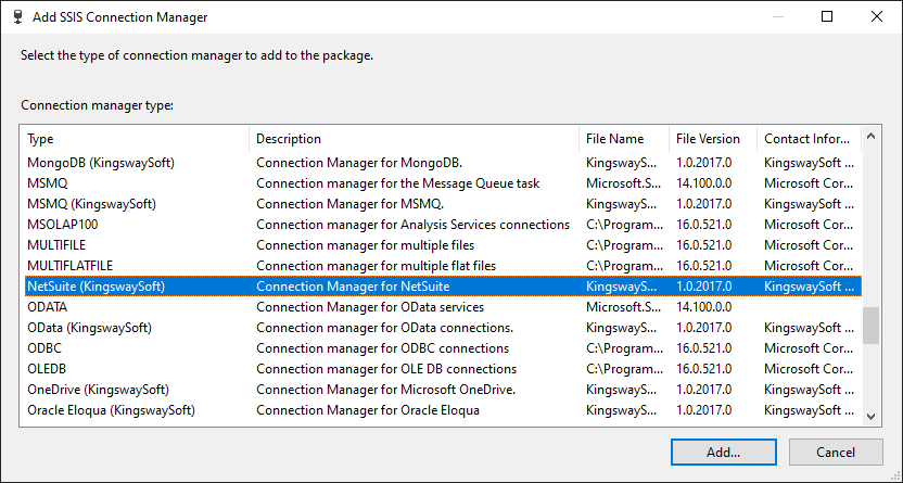 Help Manual - Netsuite Connection Manager | KingswaySoft