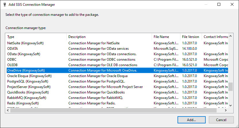 add OneDrive connection manager