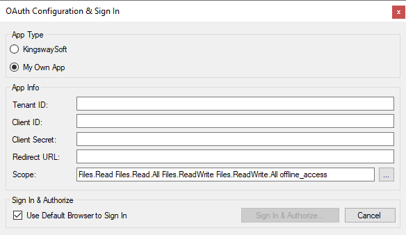 Help Manual Onedrive Connection Manager Kingswaysoft