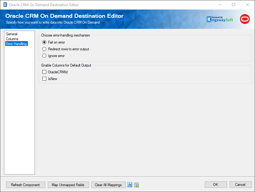 Oracle CRM Destination Editor