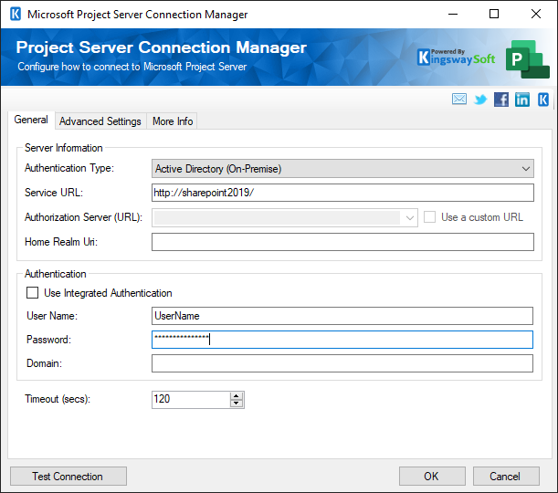 Project Server Connection Manager