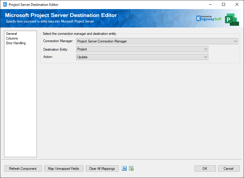 Project Server Destination Editor