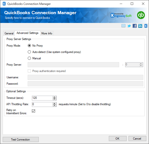 QuickBooks Connection Manager