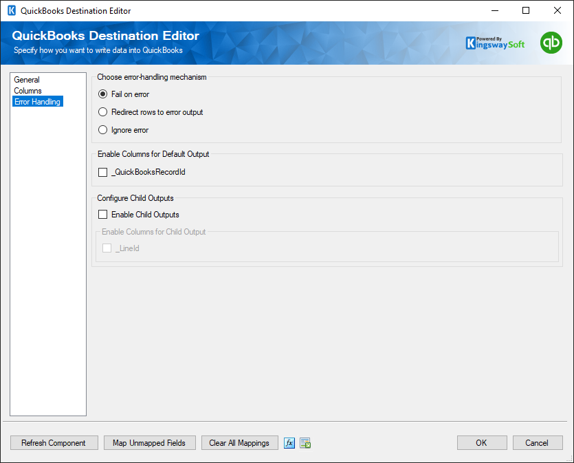 QuickBooks Destination Editor