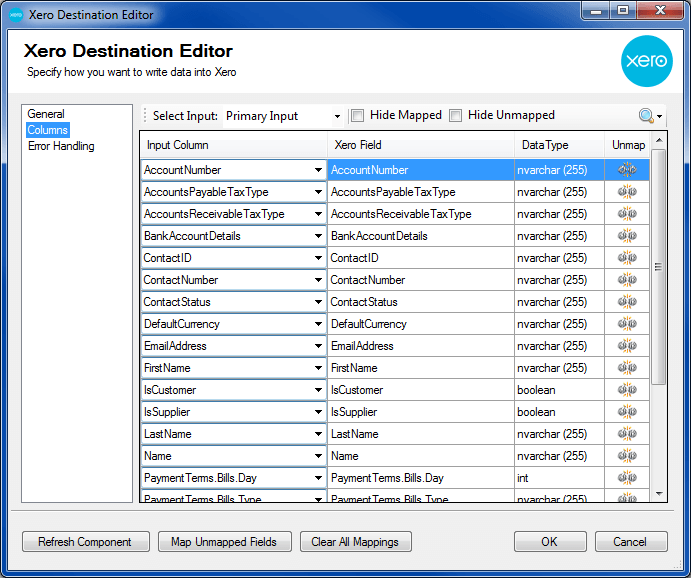 Xero Destination Editor