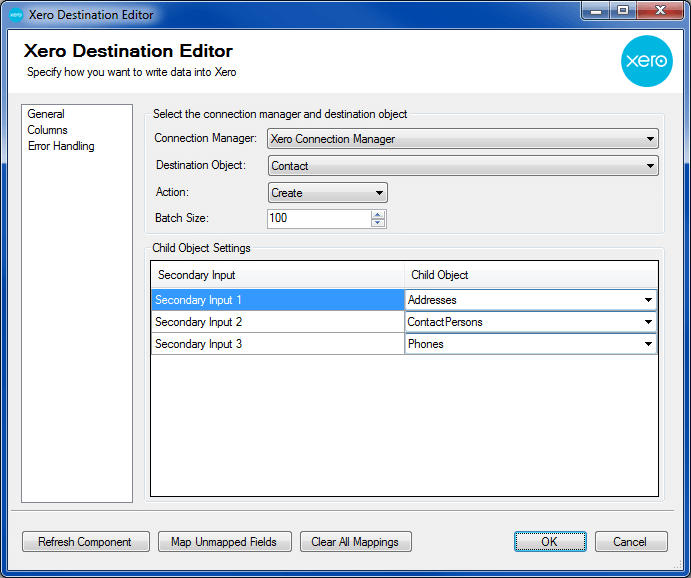 Xero Destination Editor