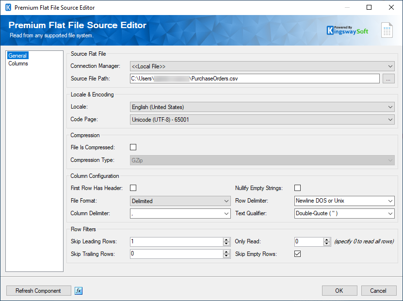 Premium Flat File Source Editor