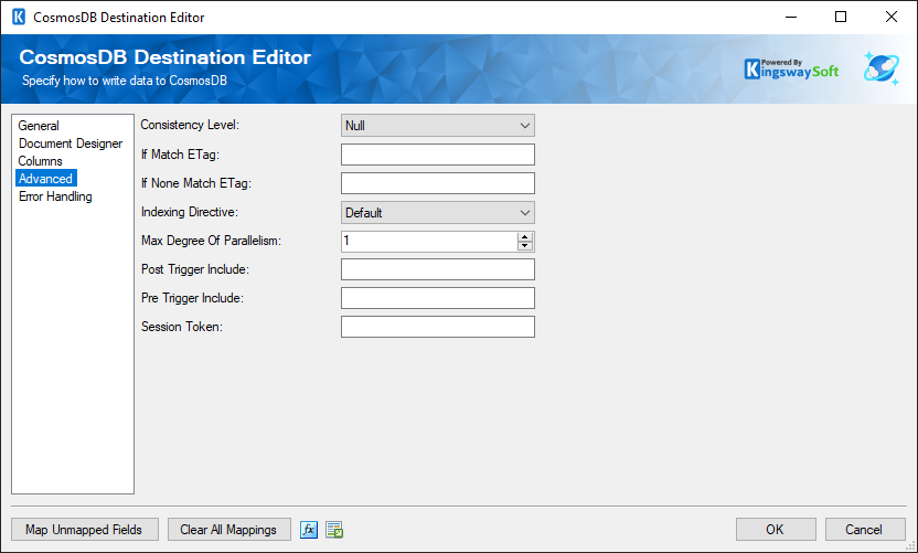 CosmosDB Source Editor