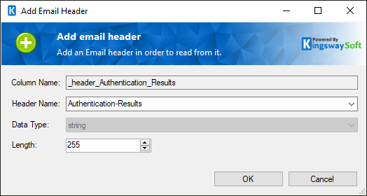 Header Source Email Help Manual - Email Source - KingswaySoft