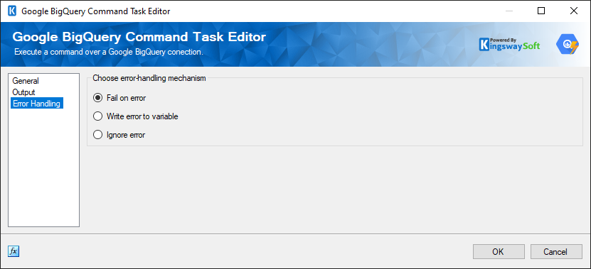 Google Bigquery Command Task Help Manual - Google BigQuery Command Task - KingswaySoft