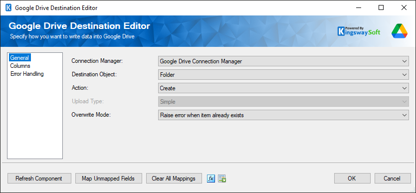 Help Manual - Google Drive Destination - KingswaySoft