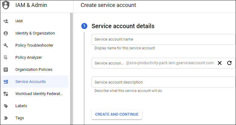 Create Service Account