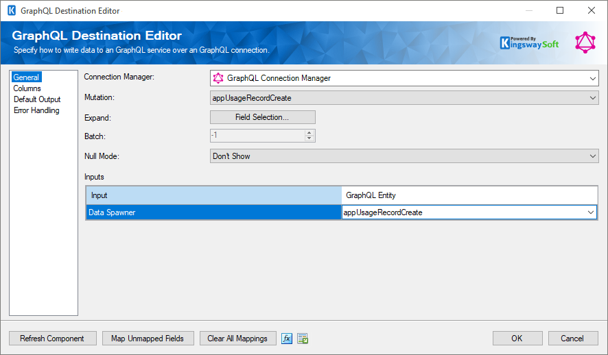 Help Manual - GraphQL Destination Component - KingswaySoft