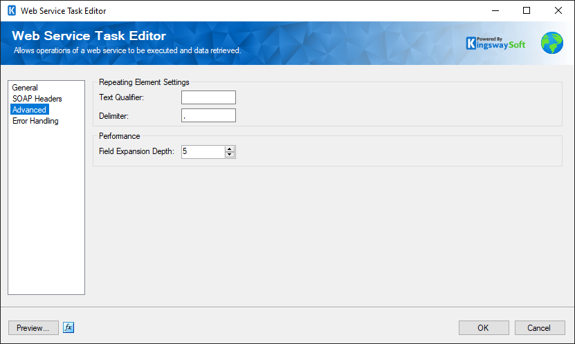 SSIS Web Service Task - Advanced Page