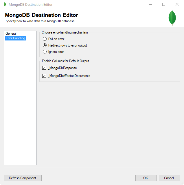 MongoDB Destination Editor