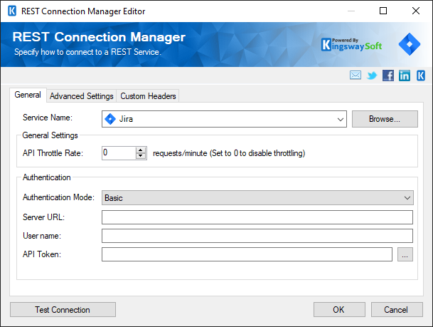 SSIS REST Jira Connection Manager - API Token Mode