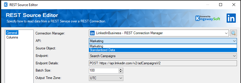 Help Manual - LinkedIn Business Source | KingswaySoft