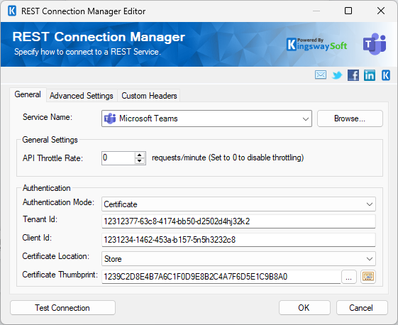 Microsoft Teams Connection Manager - Certificate