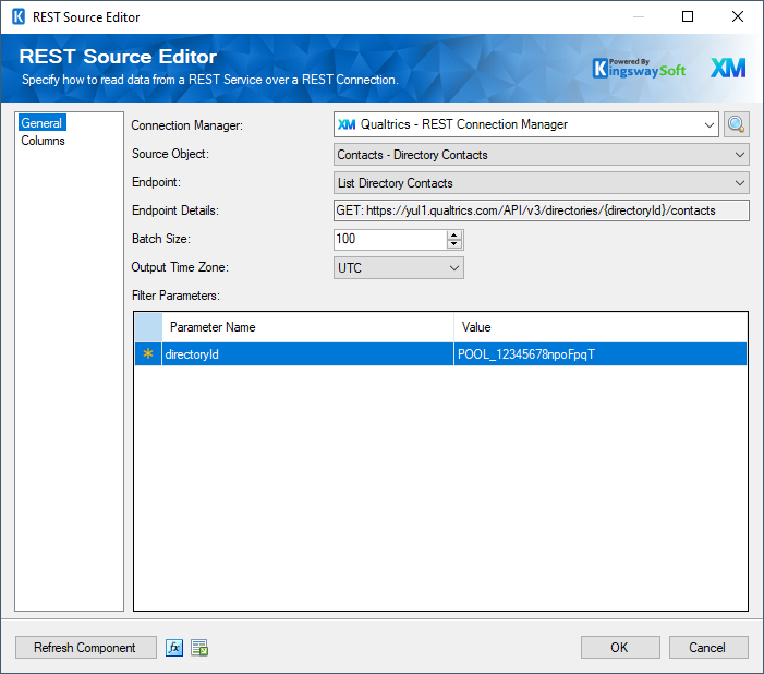 Qualtrics Rest Api Help Manual - Qualtrics Source Component -|KingswaySoft